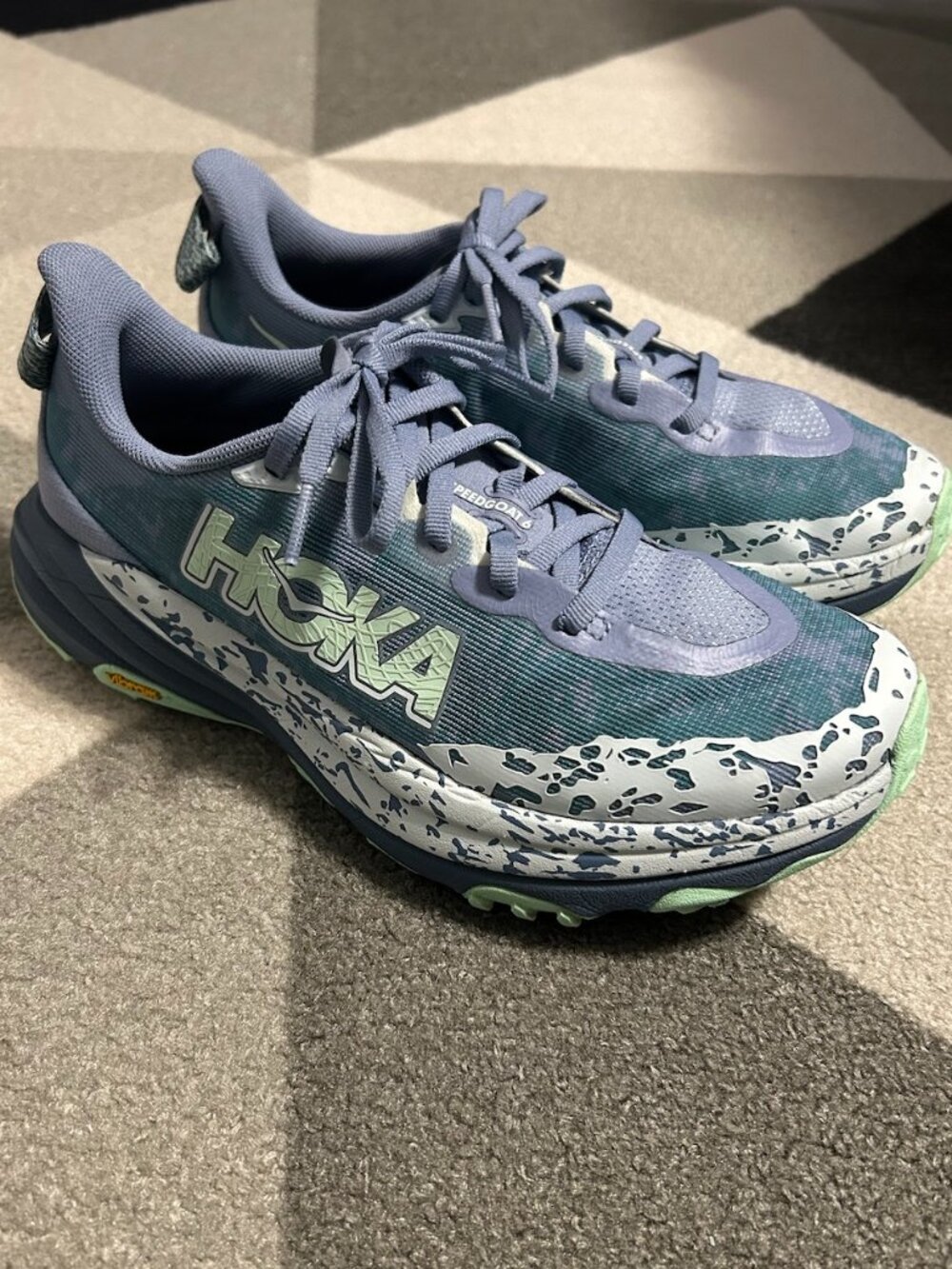 HOKA Speedgoat 6 Trail Running Sneakers Moonlight/Thunder Cloud Wmn's Size 6.5D